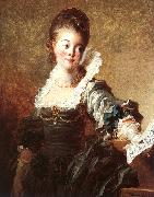 Jean Honore Fragonard Portrait of a Singer Holding a Sheet of Music oil painting on canvas